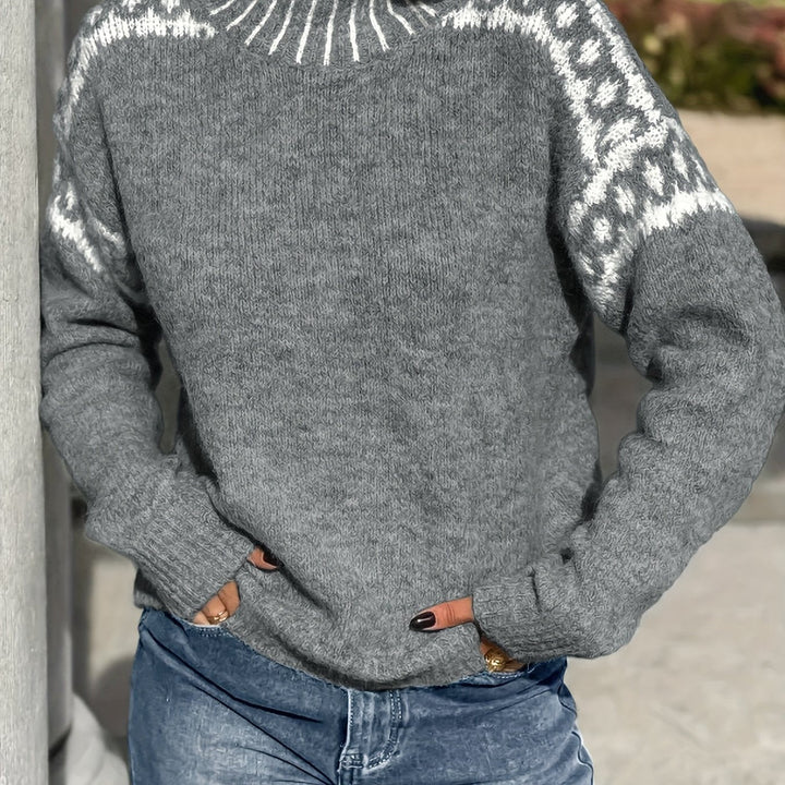 Elsa | Sweater cuello alto con detalle en contraste
