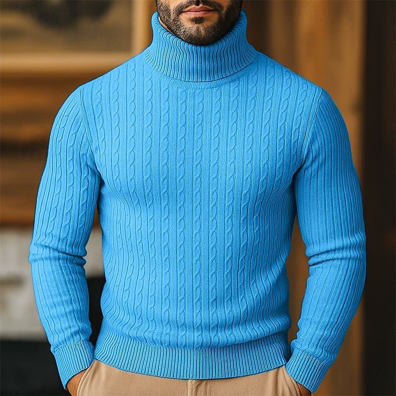 Reinaldo | Sweater cuello alto de punto trenzado
