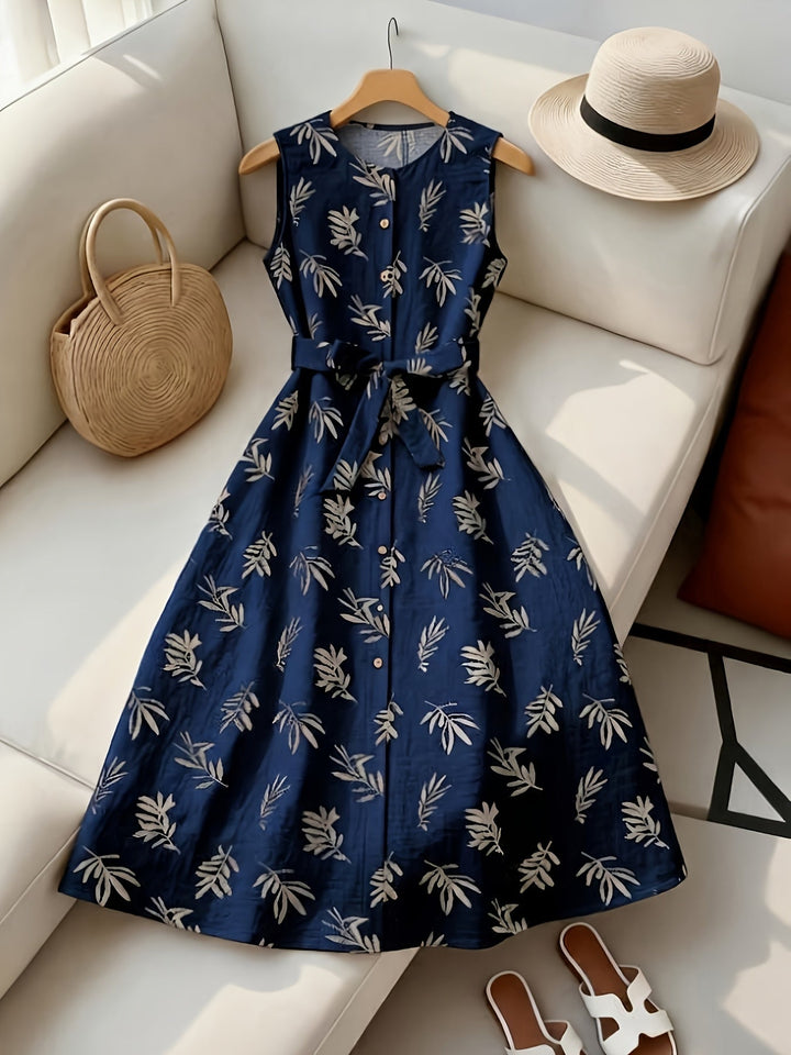 Ludmila | Vestido midi sin mangas con cinturón
