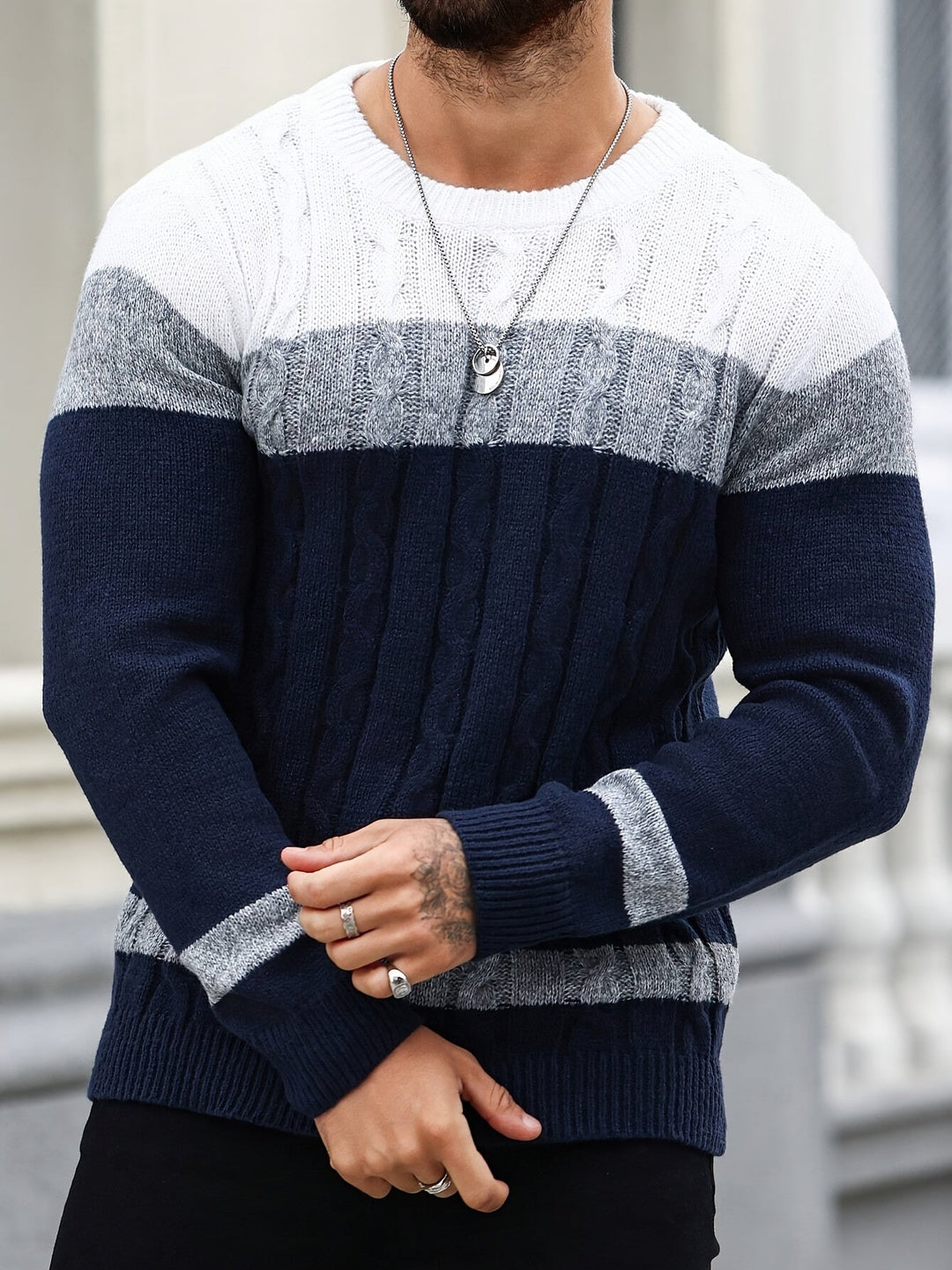 Alexi | Sweater de punto color block