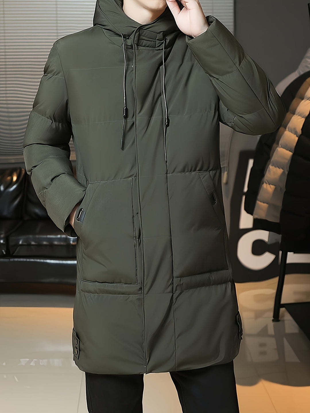 Samuel | Parka larga con capucha acolchada