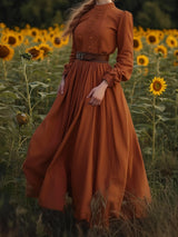 Digna | Vestido largo plisado vintage