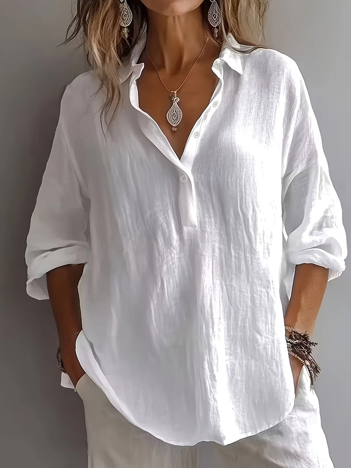 Herminia | Blusa holgada con cuello camisero