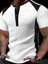 Marcial | Polera henley texturada con contrastes