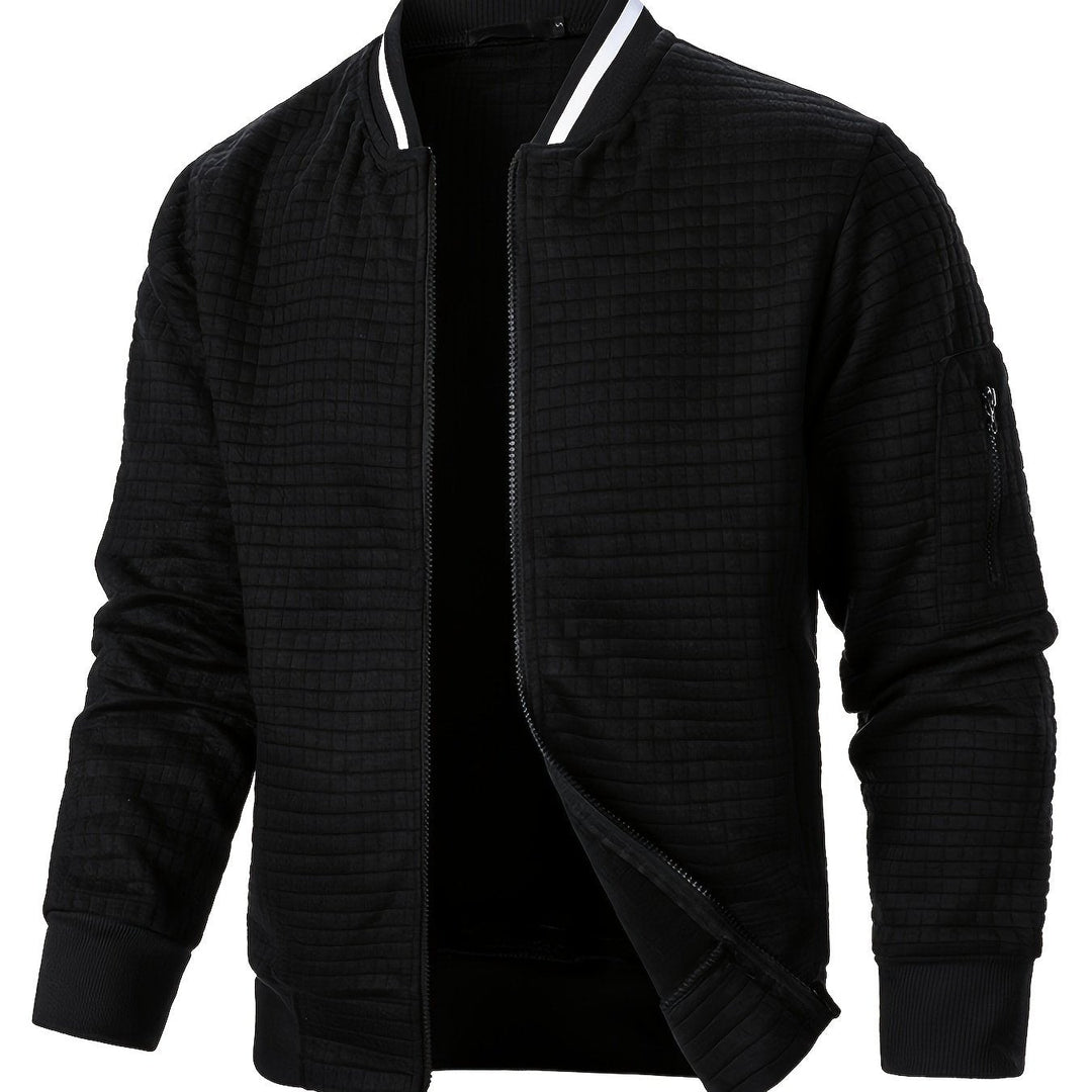 Anthony | Chaqueta bomber con textura y cierre completo