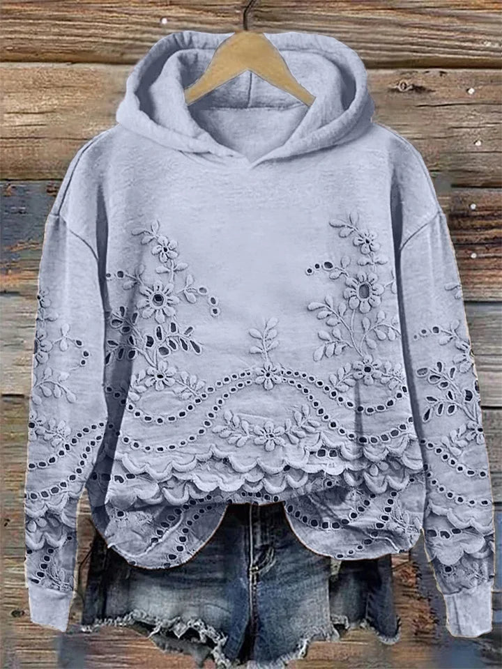 Isabella | Sudadera con Capucha Bordada y Estilo Floral