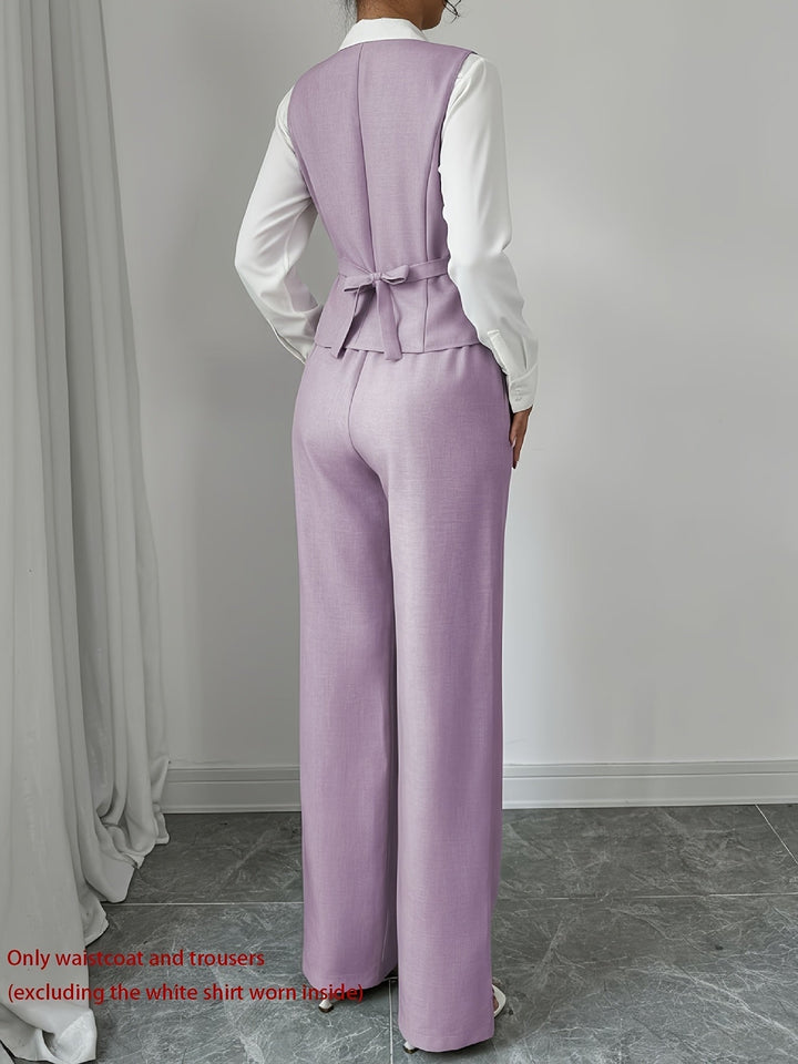 Carmela | Conjunto de chaleco y pantalón de pierna ancha