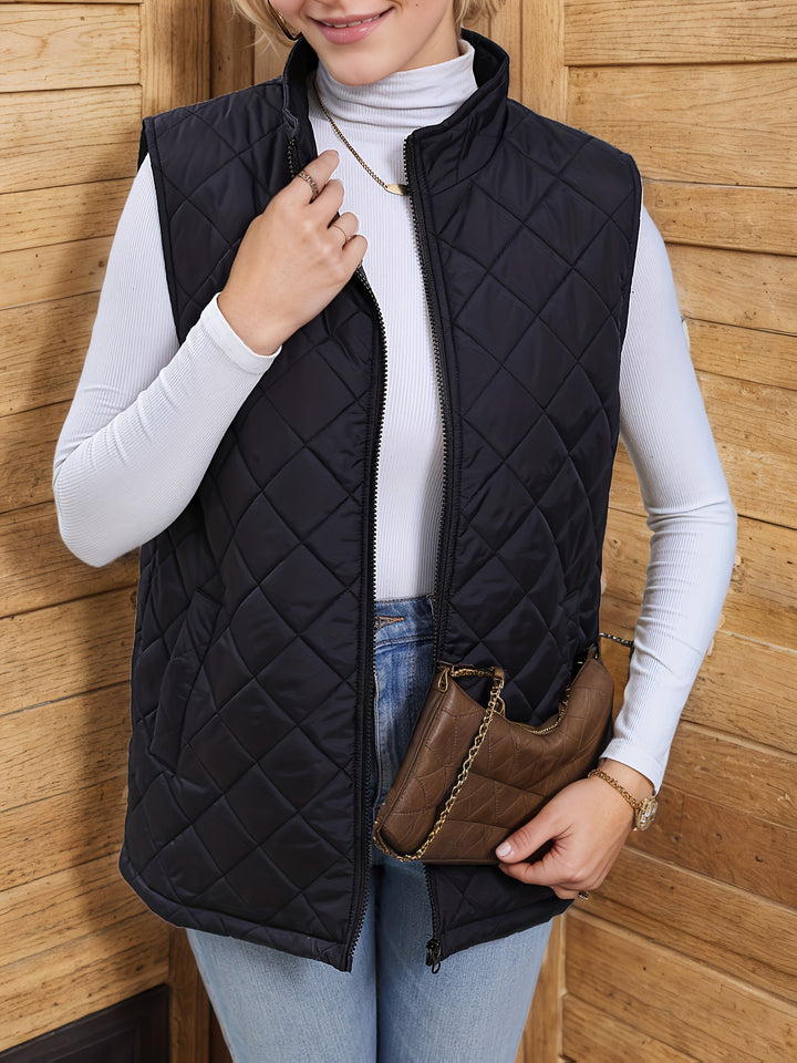 Arlette | Chaleco largo acolchado rombos