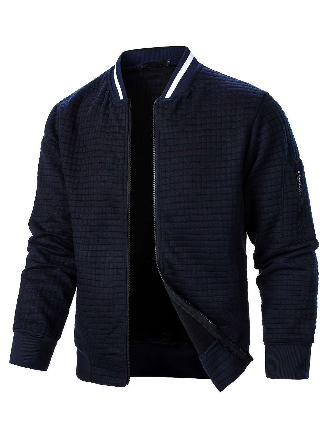 Anthony | Chaqueta bomber con textura y cierre completo