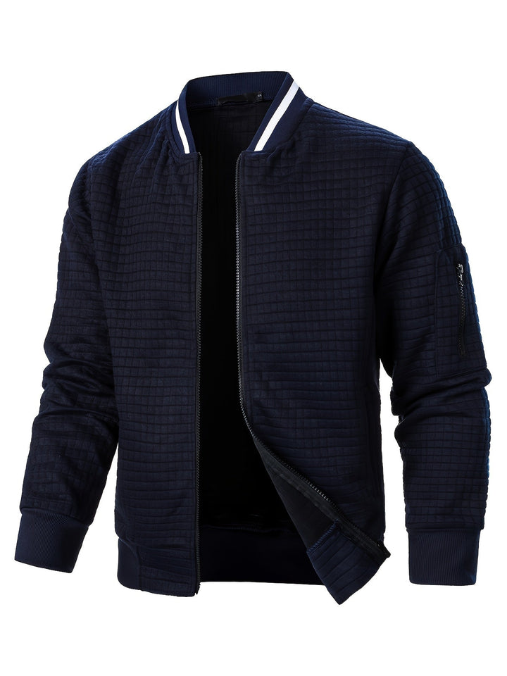 Anthony | Chaqueta bomber con textura y cierre completo