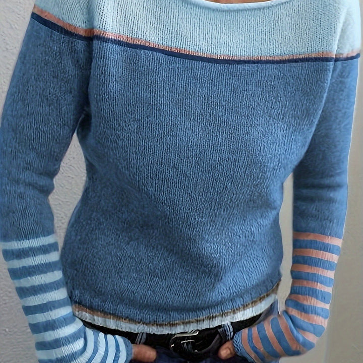 Grettel | Sweater cuello barco color block
