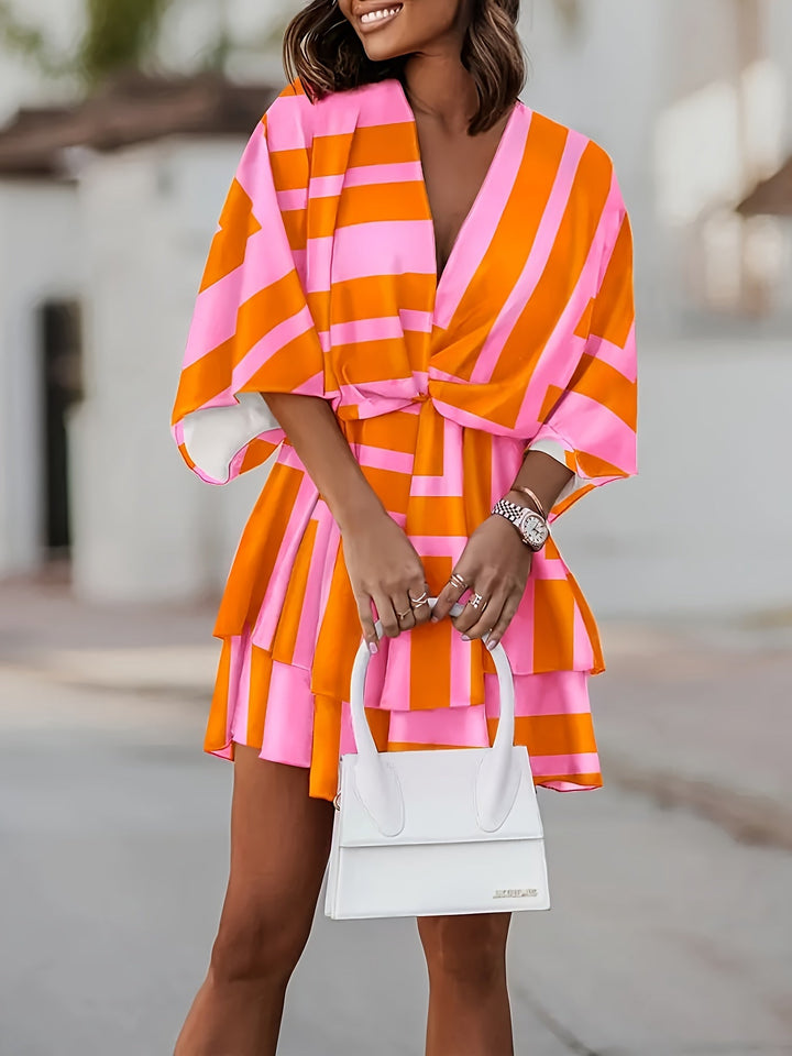 Hilaria | Vestido cruzado manga murciélago