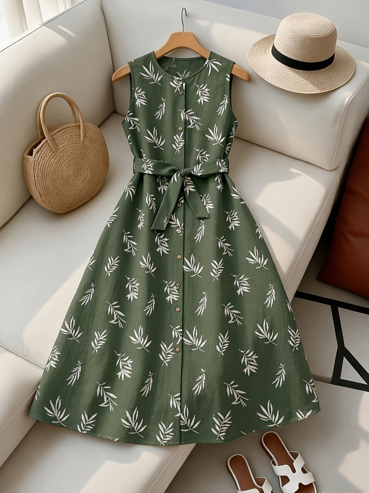 Ludmila | Vestido midi sin mangas con cinturón