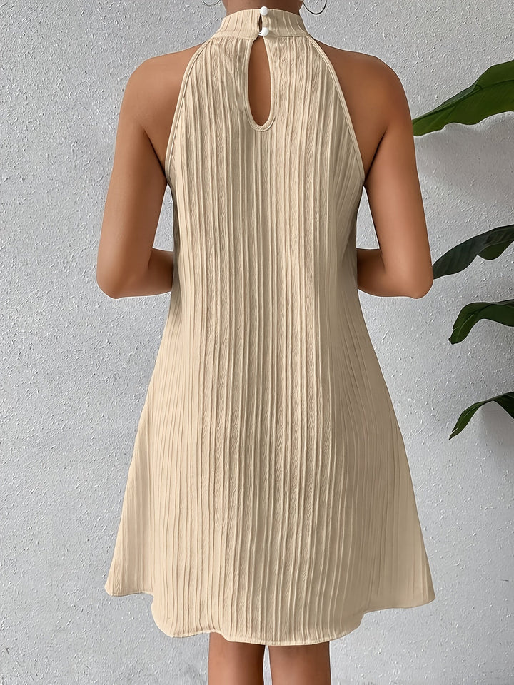 Matilde | Vestido corto texturizado cuello halter