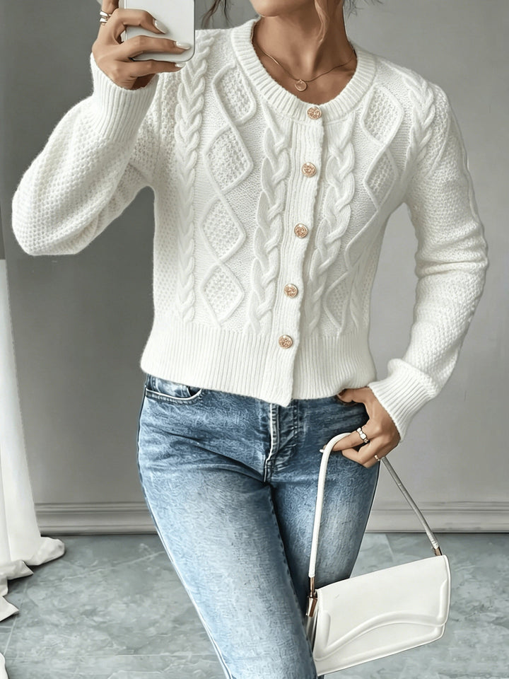 Begoña | Cardigan de punto trenzado con botones