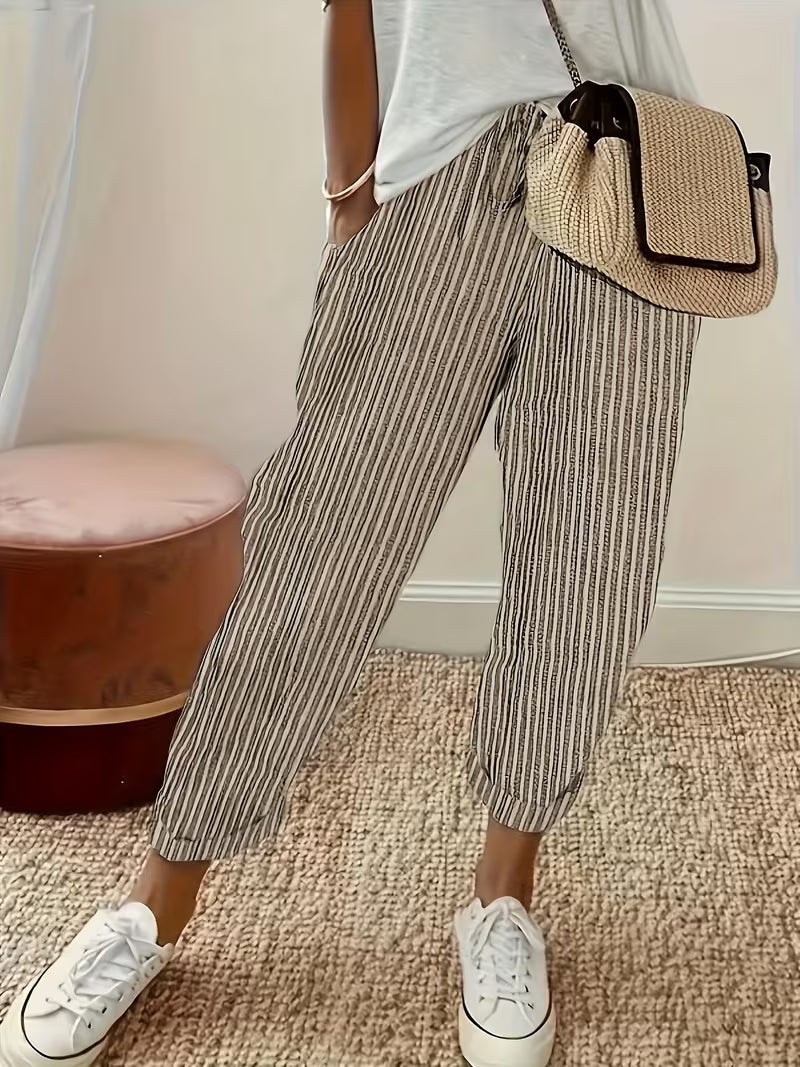 Amalia | Pantalón a rayas de pierna ancha