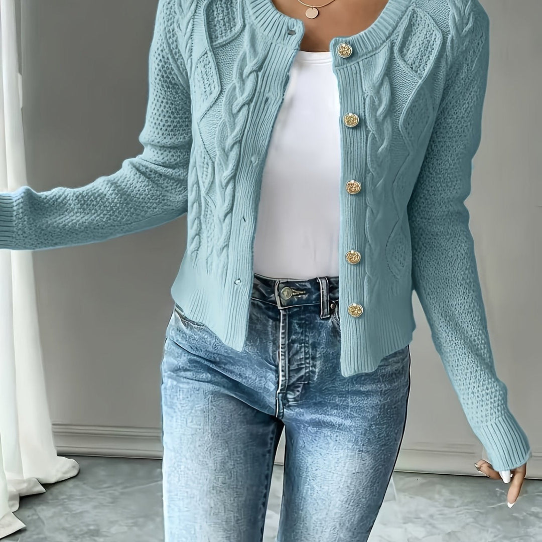 Begoña | Cardigan de punto trenzado con botones