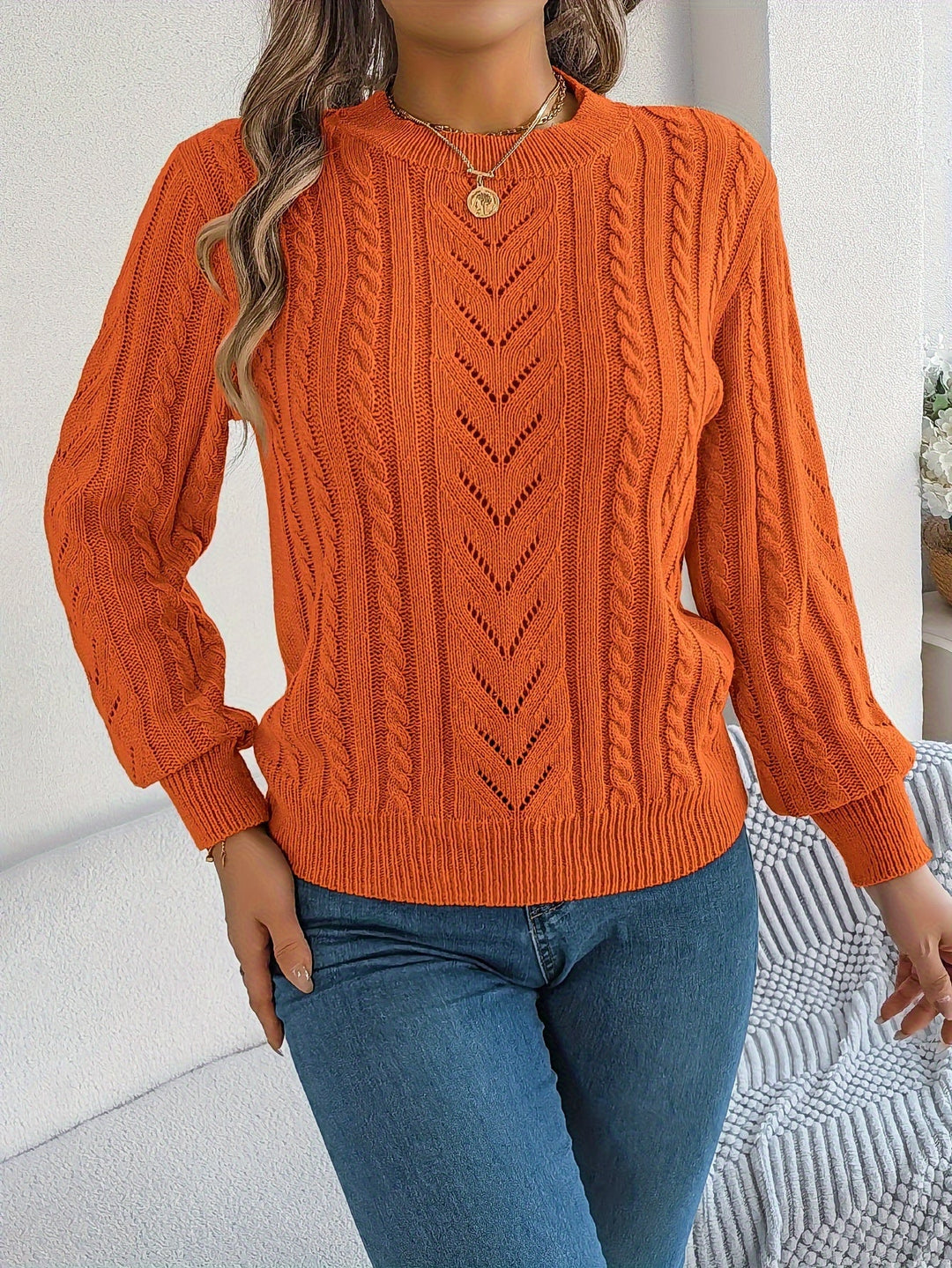 Tabita | Sweater texturado de punto trenzado