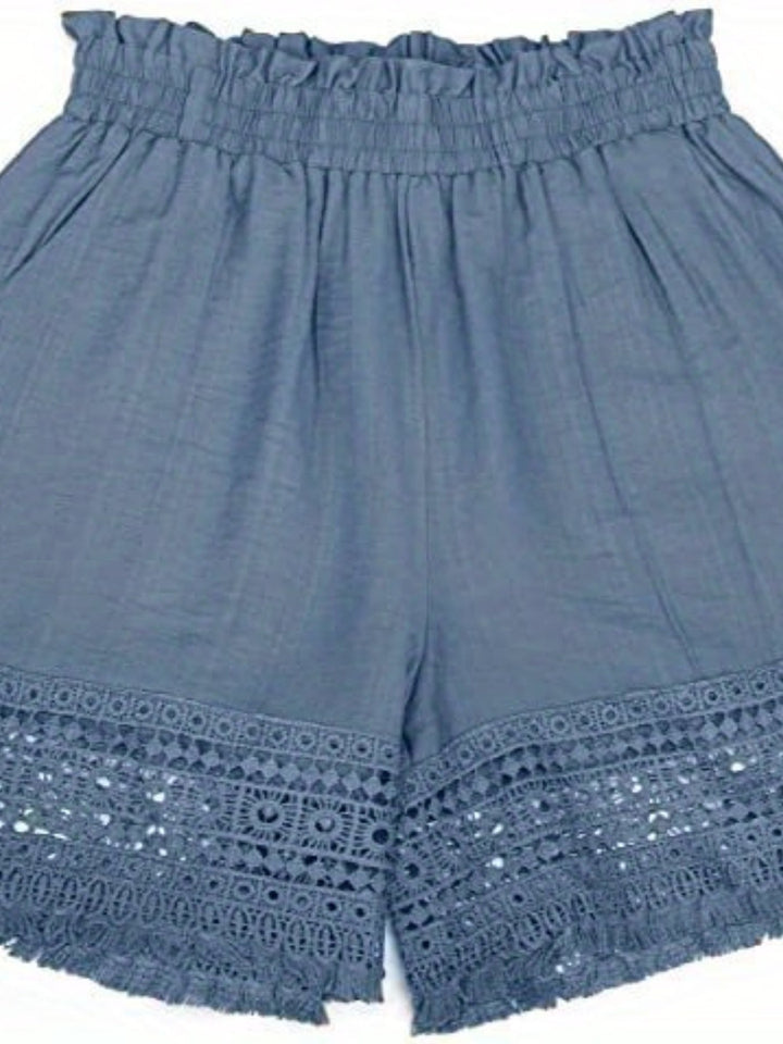 Iris | Shorts con cintura elasticada y calado