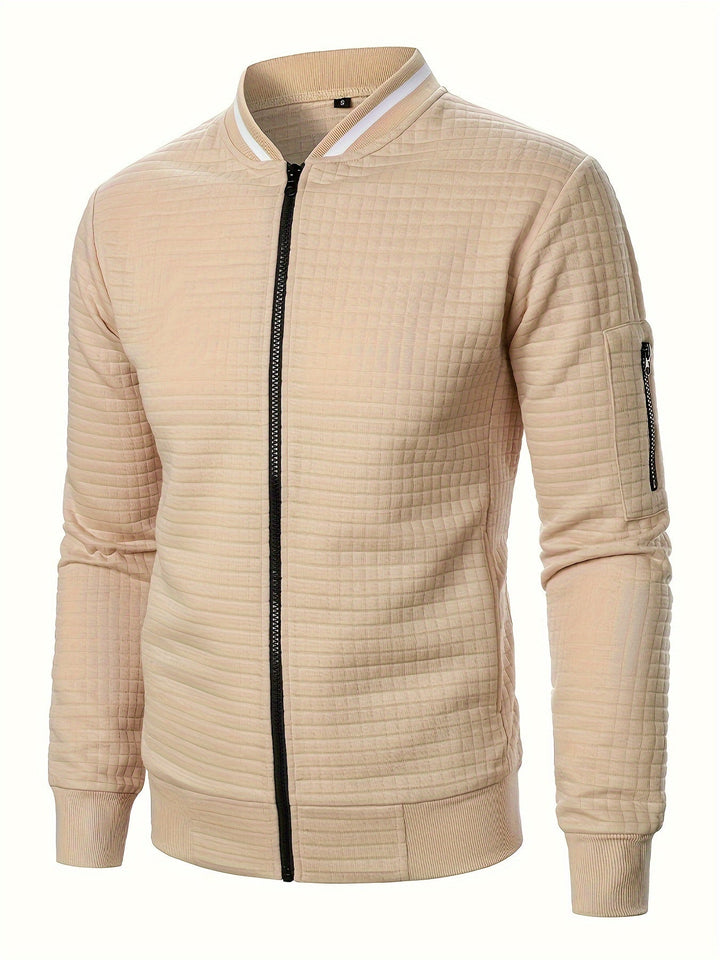 Anthony | Chaqueta bomber con textura y cierre completo