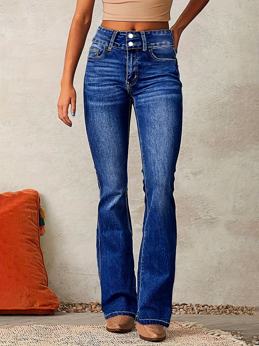 Maríangel | Jeans de tiro alto acampanados