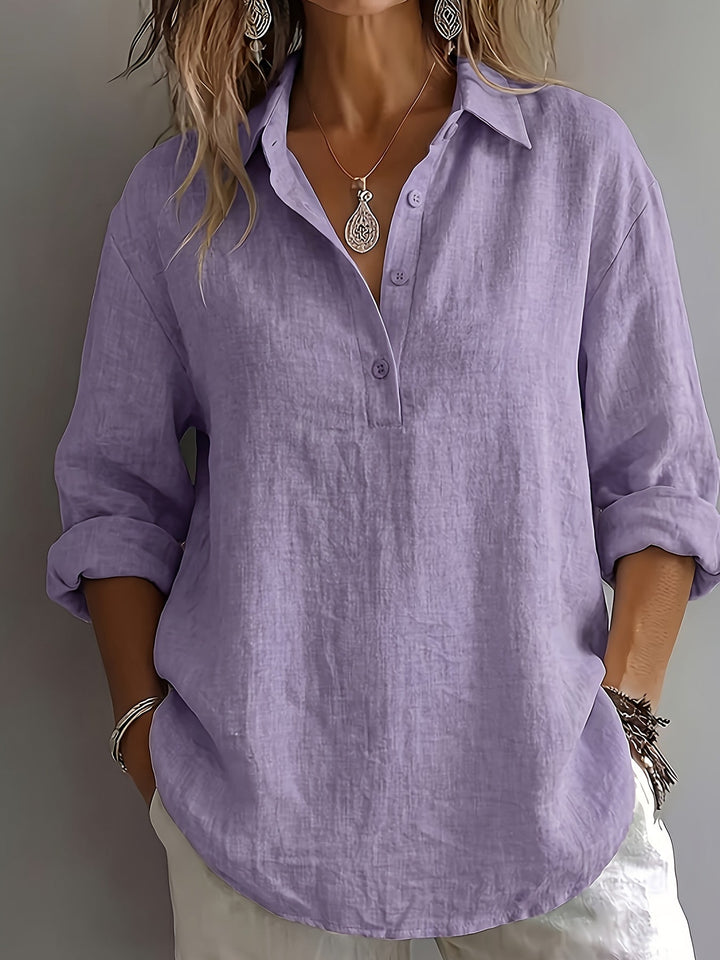 Herminia | Blusa holgada con cuello camisero