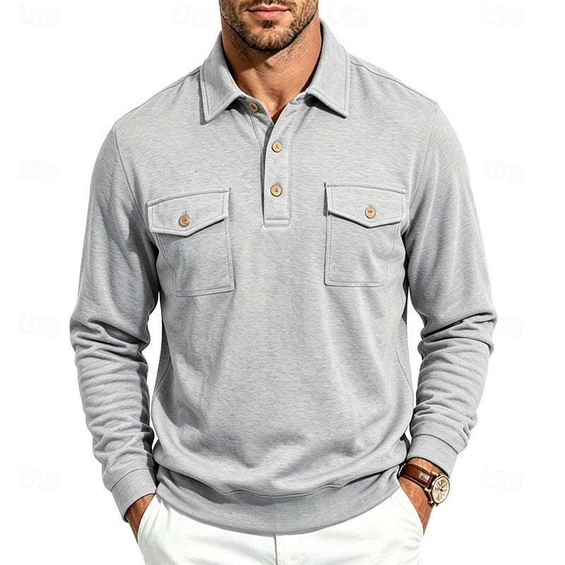 Lorenzo | Polera polo manga larga con bolsillos