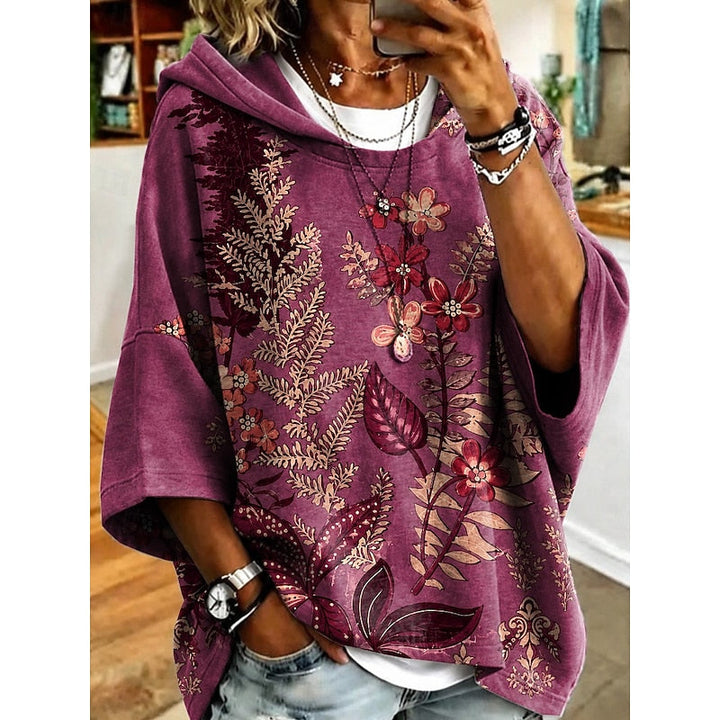 Filomena | Polerón con capucha estampado floral