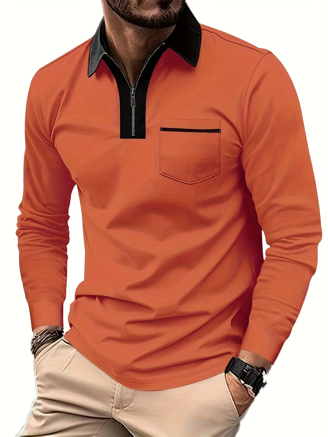 Ernesto | Polera polo con cuello en contraste y cierre