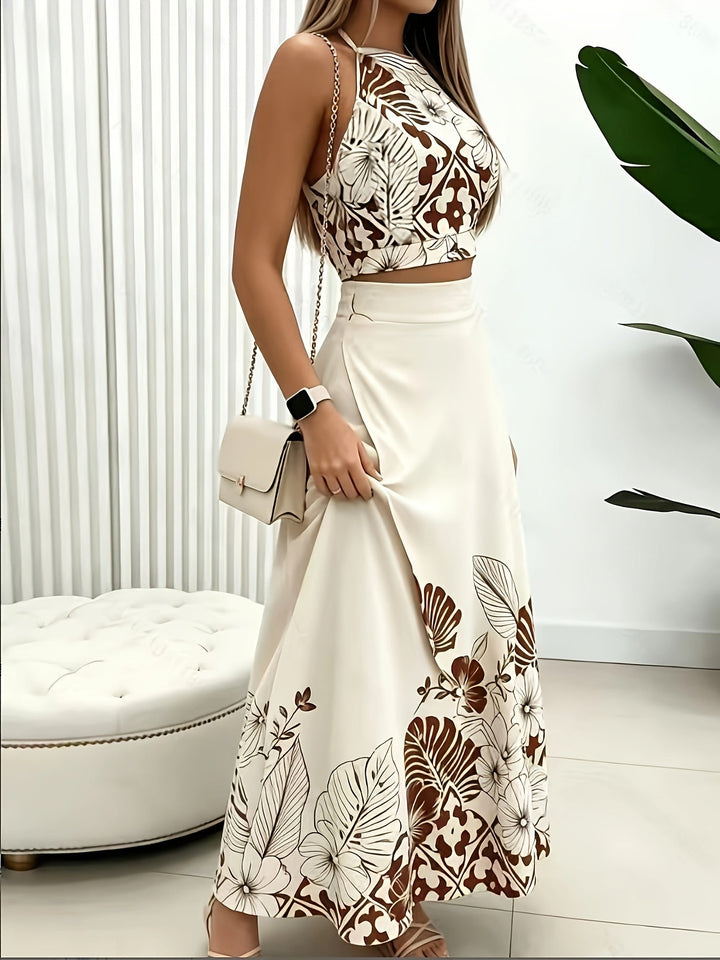 Angelina | Conjunto de falda con estampado botánico