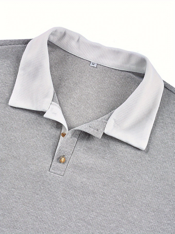 Bastián | Polera polo texturada de manga larga