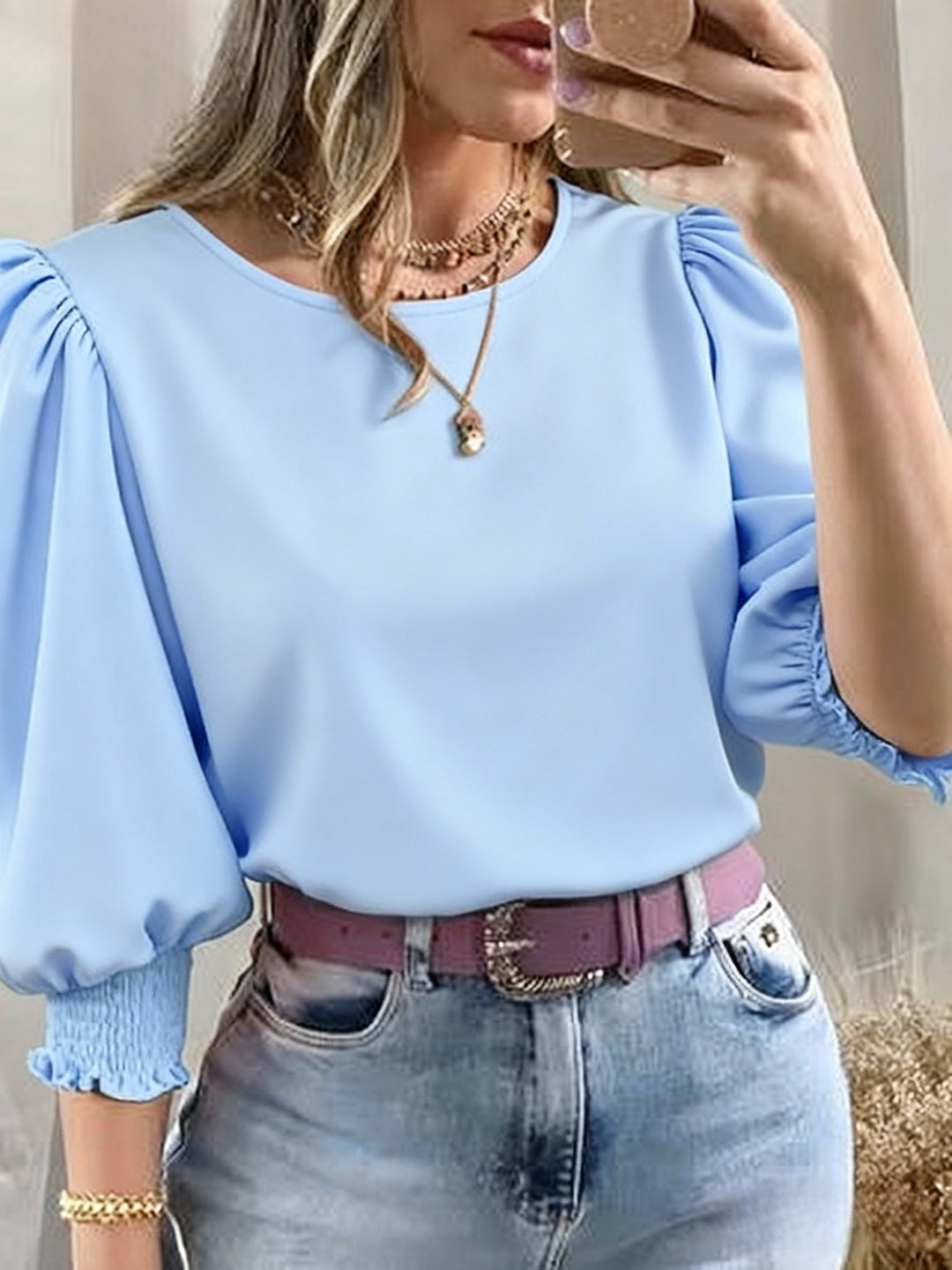 Cataleya | Blusa de mangas abullonadas