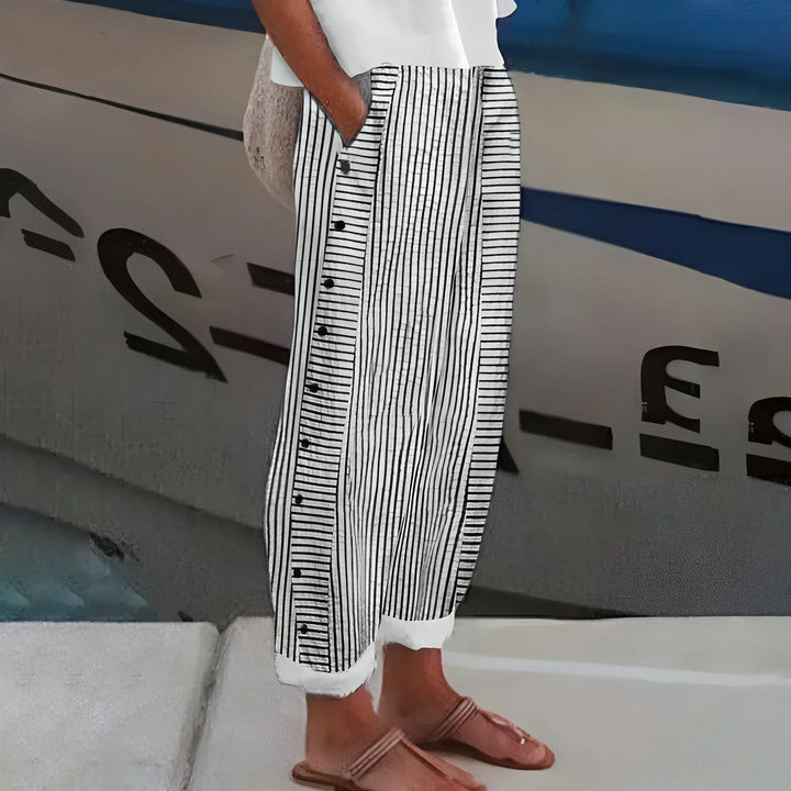 Obdulia | Pantalón de rayas con botones