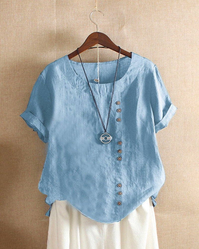 Paulette | Blusa de verano con botones asimétricos