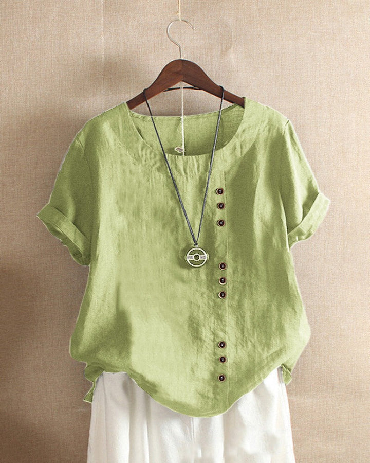 Paulette | Blusa de verano con botones asimétricos