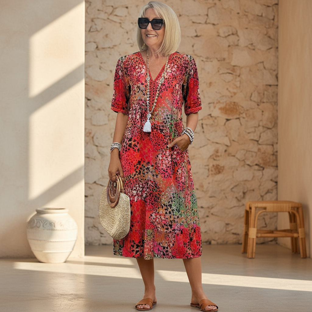 Domitila Rosa | Vestido midi estampado