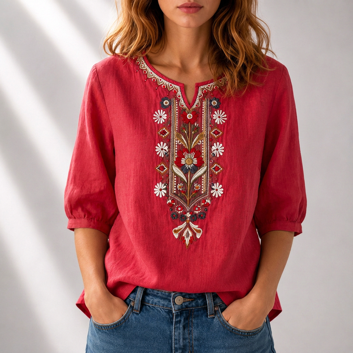 Sol | Blusa con bordado floral