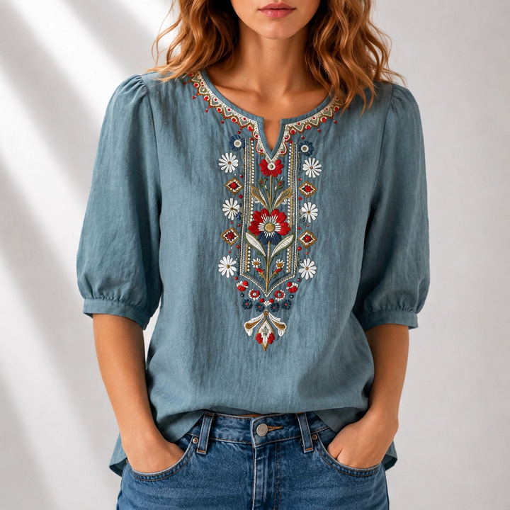 Sol | Blusa con bordado floral
