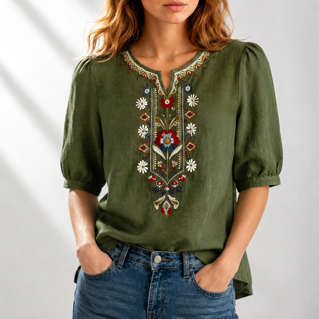 Sol | Blusa con bordado floral