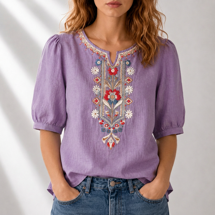 Sol | Blusa con bordado floral
