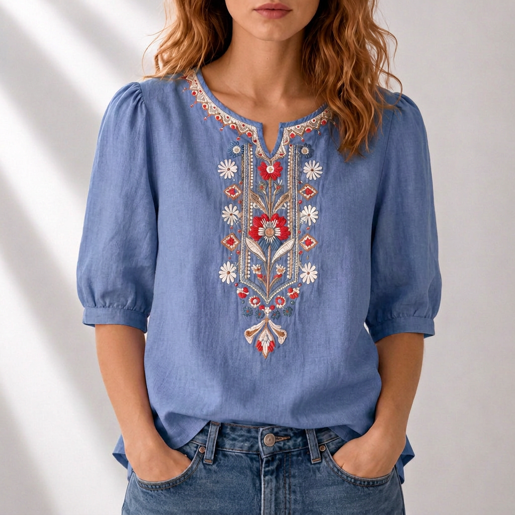 Sol | Blusa con bordado floral