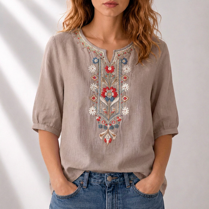 Sol | Blusa con bordado floral