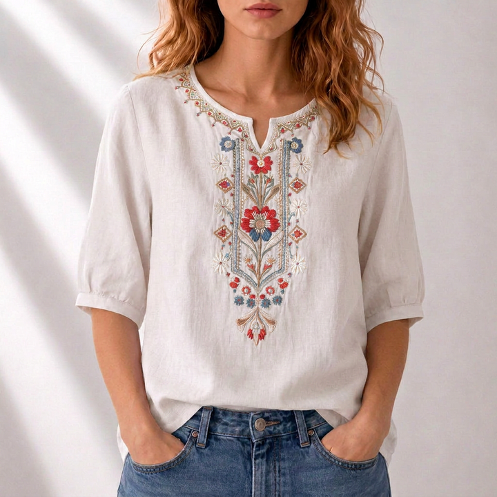 Sol | Blusa con bordado floral
