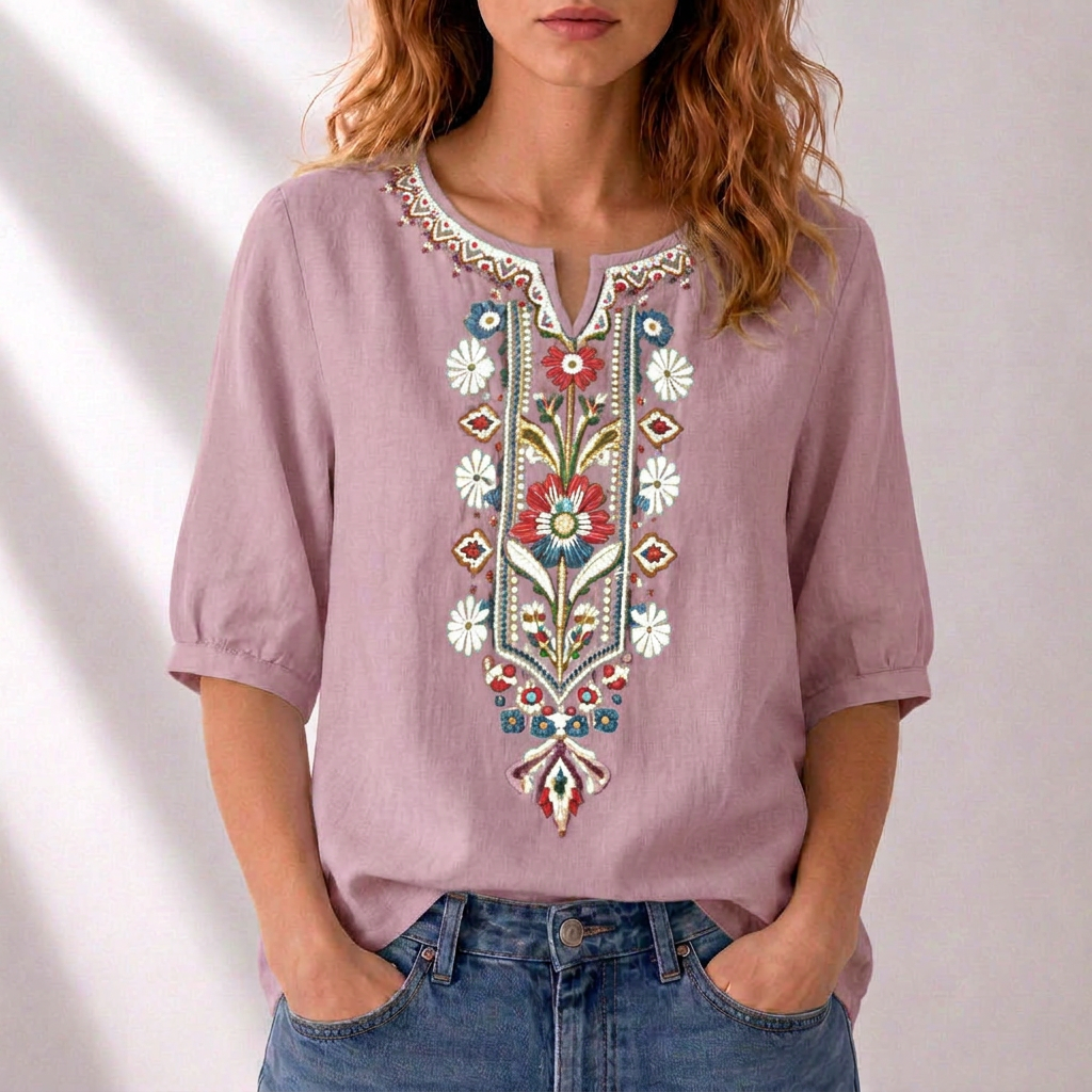 Sol | Blusa con bordado floral