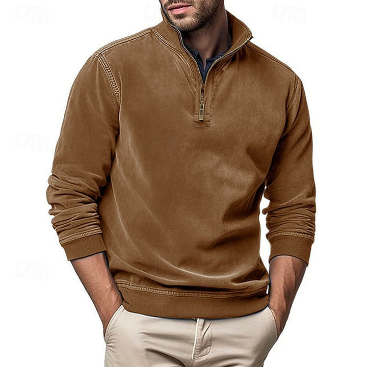 Gustavo | Sweatshirt con cuello alto y cierre medio