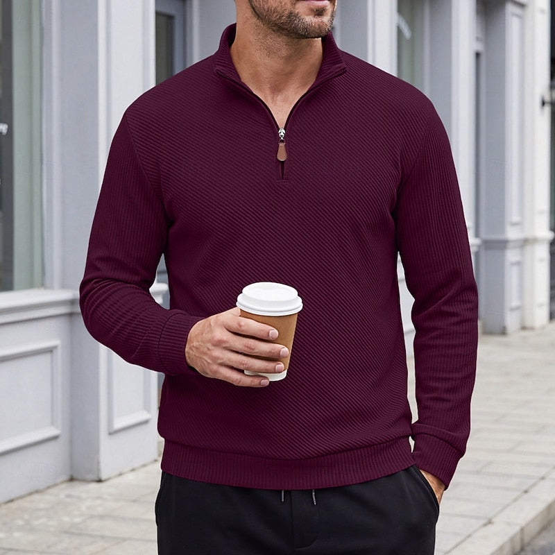 Vladimir | Sweater texturado con cierre al cuello