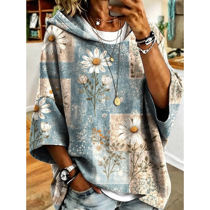 Filomena | Polerón con capucha estampado floral