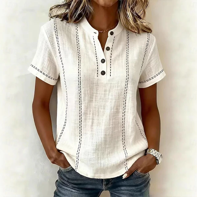 Estefanía | Blusa manga corta con rayas verticales