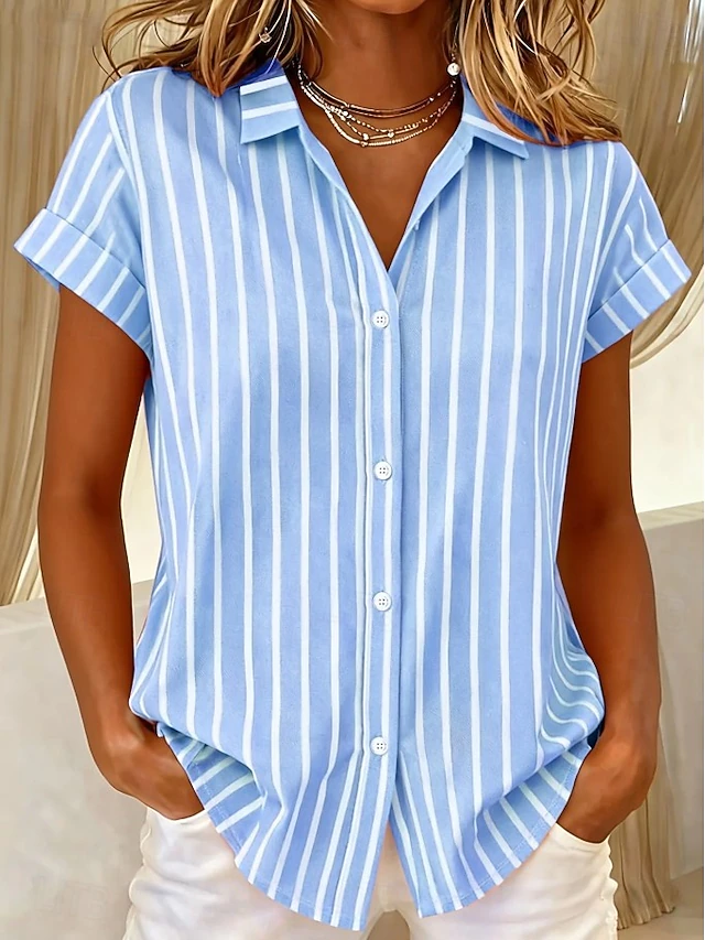 María Rosa | Blusa a rayas de manga corta