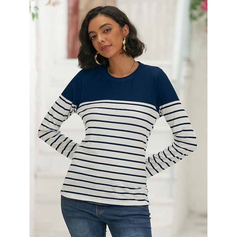 Yamilet | Polera a rayas de manga larga